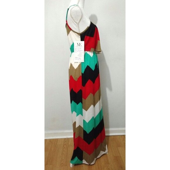 Mark Edwards Apparel Sundress Maxi Dress Womens XS Chevron Cruisewear Vacation - Picture 4 of 7